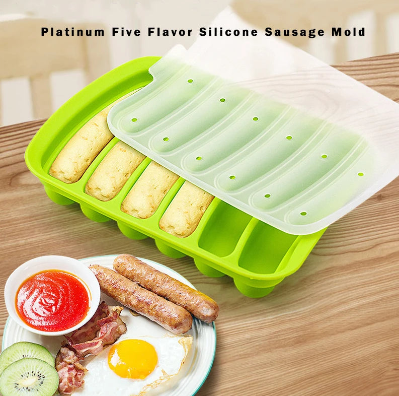 Hot Dog Slicer Barbecue Sausage Cutter Barbecue Tools Camping Innovation Kitchen Utensils Silicone Hot Dog Sausage Mold