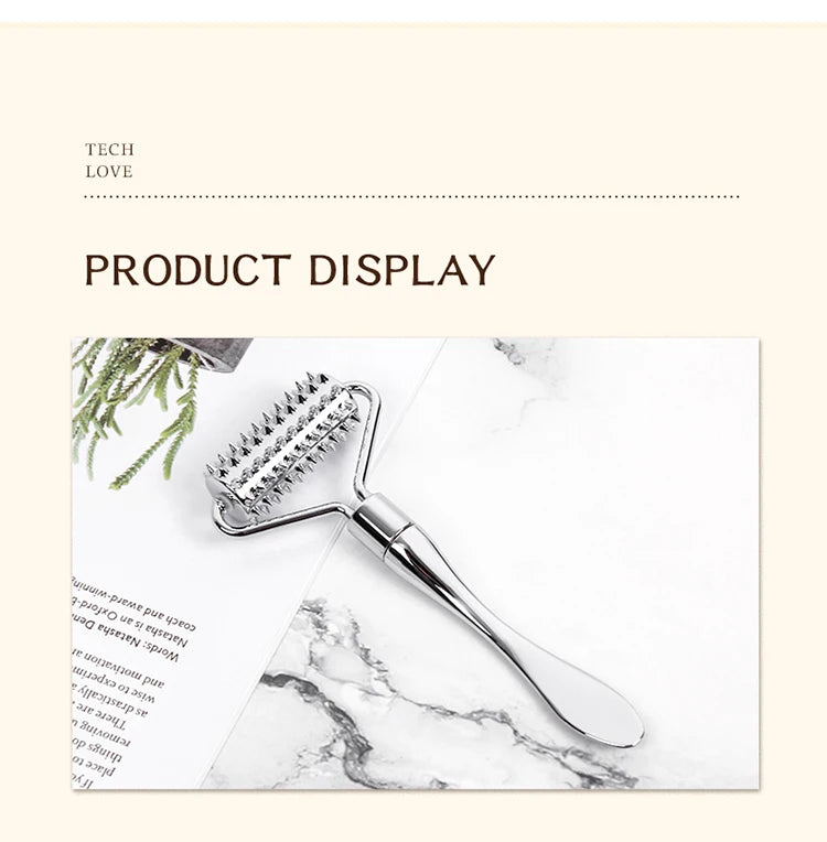 Stainless Steel Pointed Roller Spatula Massage Ball Stone Face Roller Massager To Improve Neck Facial Beauty Skin Care Tool