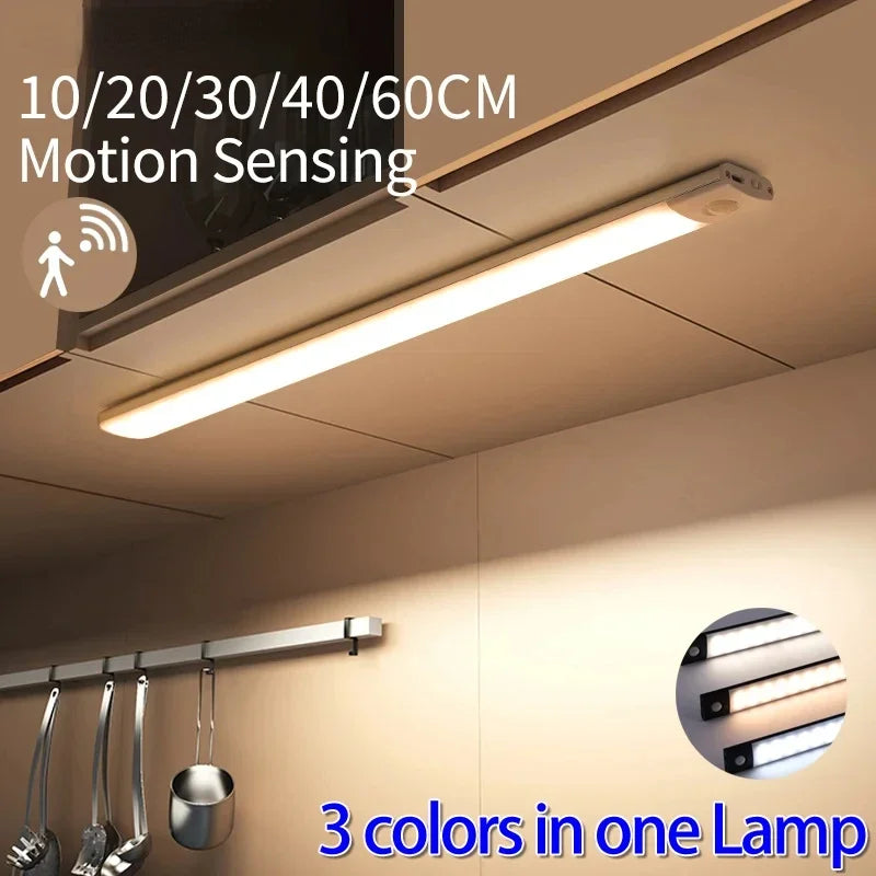 Sensor Light LED Wardrobe LED Light Decoration PIR Wireless Portable Light Hallway Charging USB Night Interior Lighting Lights