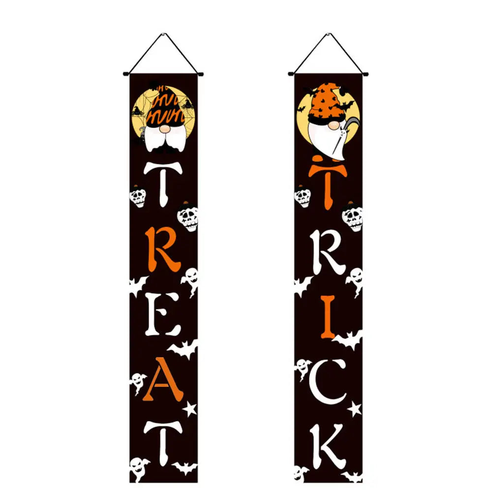 Halloween Decorative Props Mexican Day of the Dead flag Hanging Outdoors Hanging Porch Sign Halloween Welcome Signs Home Decor