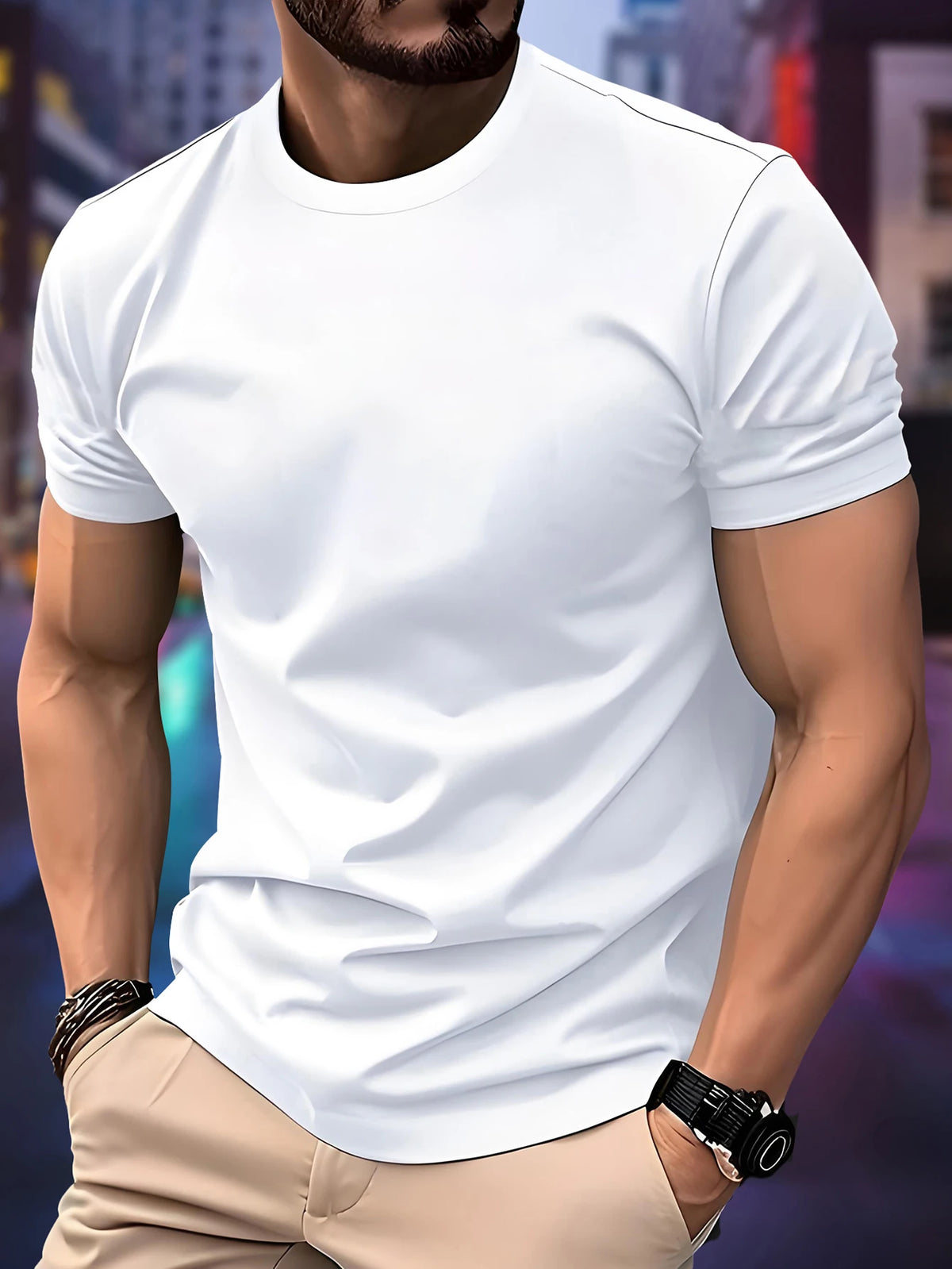 Summer Luxury Men's Fashion T-Shirt Crewneck Casual Trend Y2k