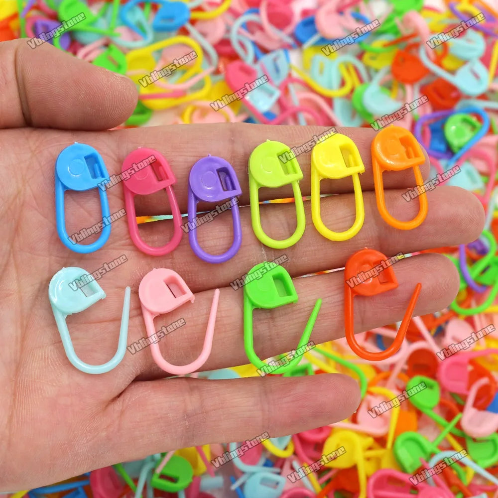 100pcs Mix Colors Knitting Stitch Markers Plastic Resin Small Needle Clip Crochet Locking Sewing Tools DIY Craft