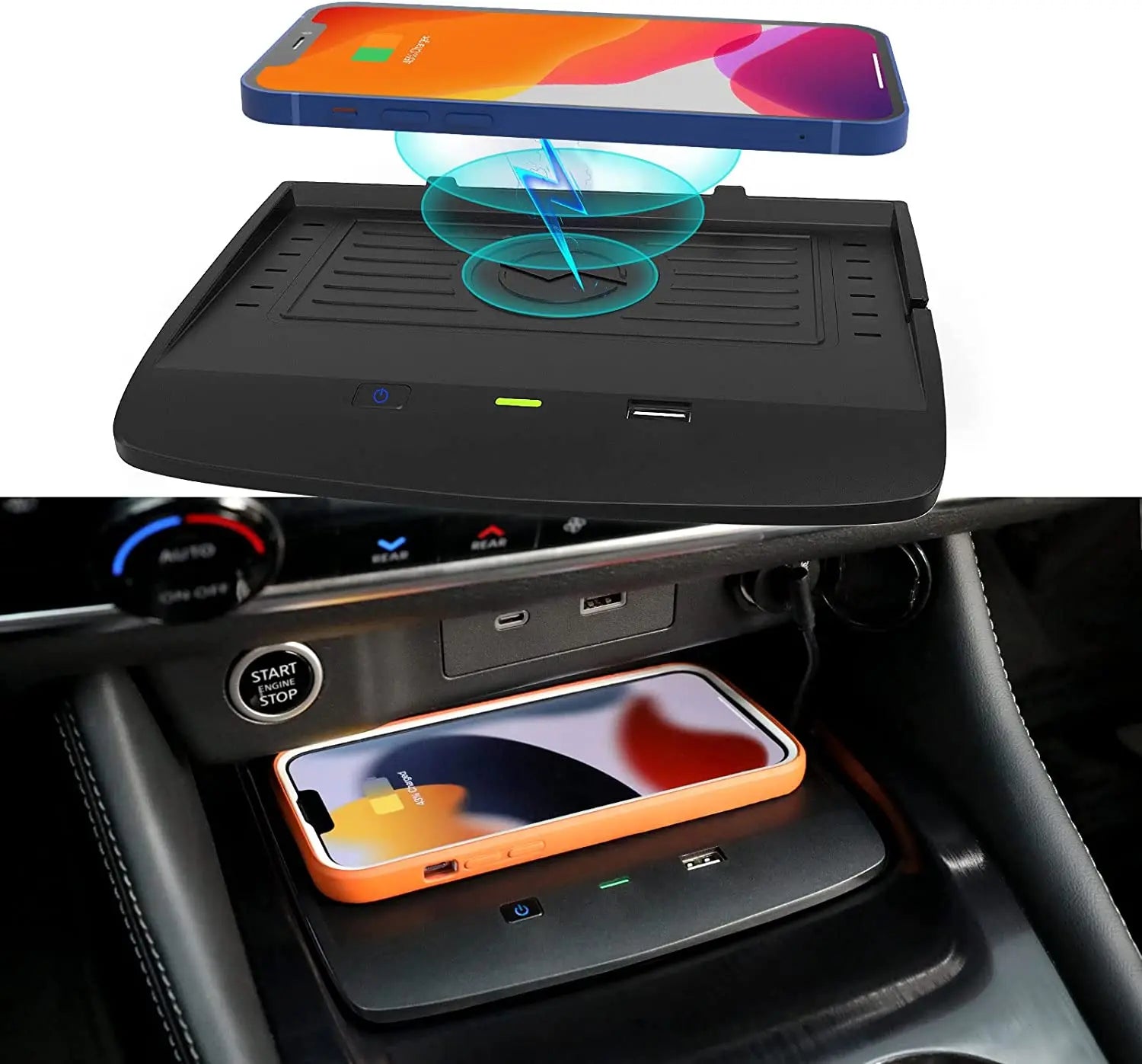 For Nissan Rogue T33 2021 2022 2023 2024 Car Wireless Charger Qi Car Mobile Phone Wireless Charging Pad Interior Accessories