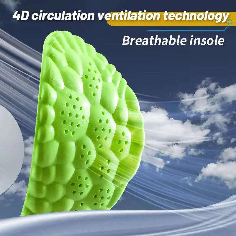 Sport Insoles 4D Latex Super Soft High Elasticity Shoe Pads Anti-pain Deodorant Cushion Arch Support Running Insoles Foot Insole