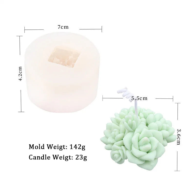 Succulent Flower Pot Silicone Mold DIY Flower Plant Gypsum Candle Making Resin Soap Mould Handmade Cement Clay Molds Home Decor