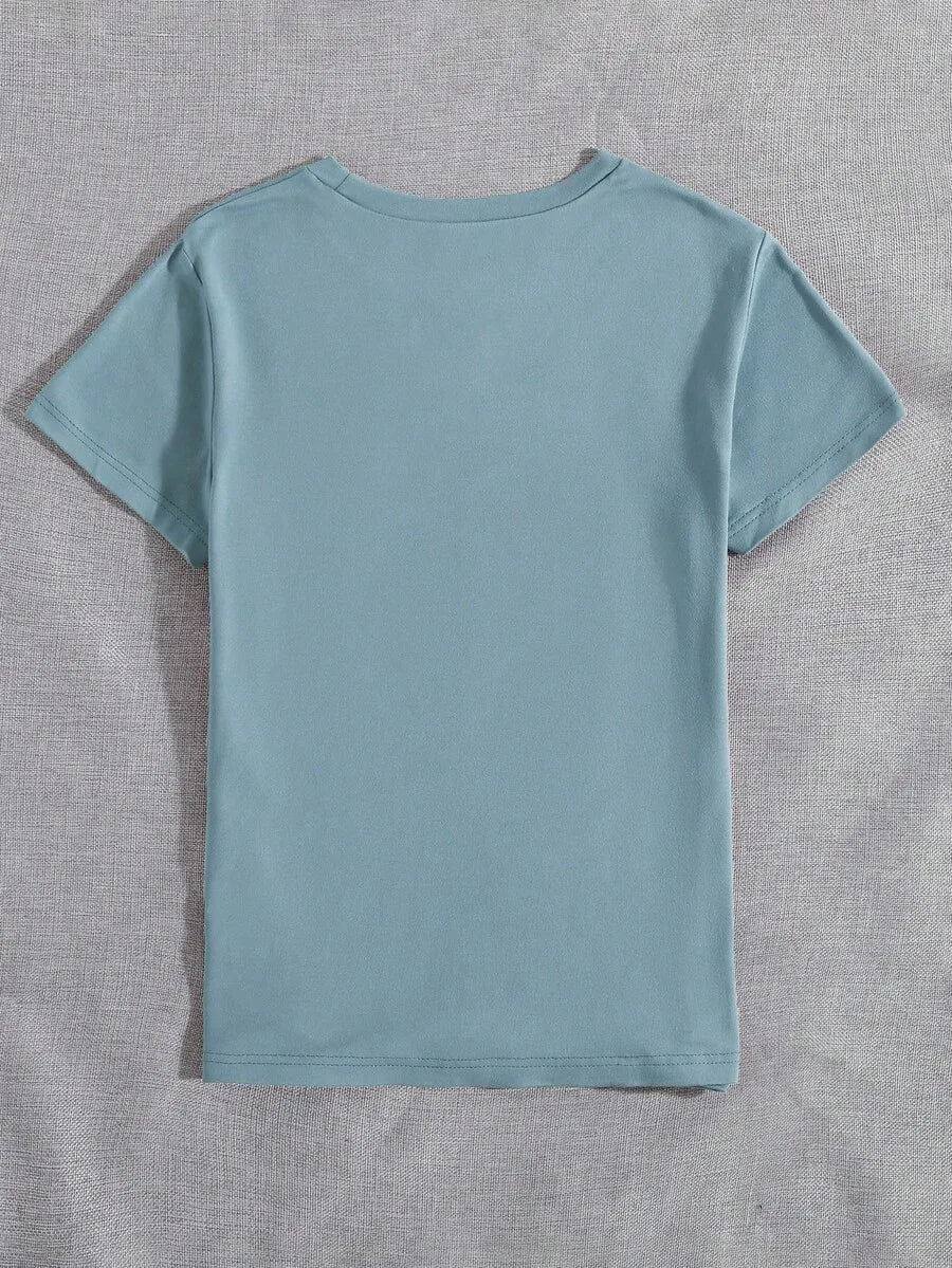 Women Crew Neck Short Sleeve T Shirt Stronger Than