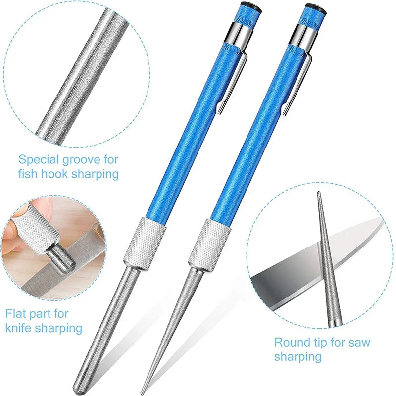 400 Mesh Fishing Hook Sharpener Pen Sharpener High Quality Outdoor Tool Diamond Pen Shaped Knife Sharpener Hand Tool
