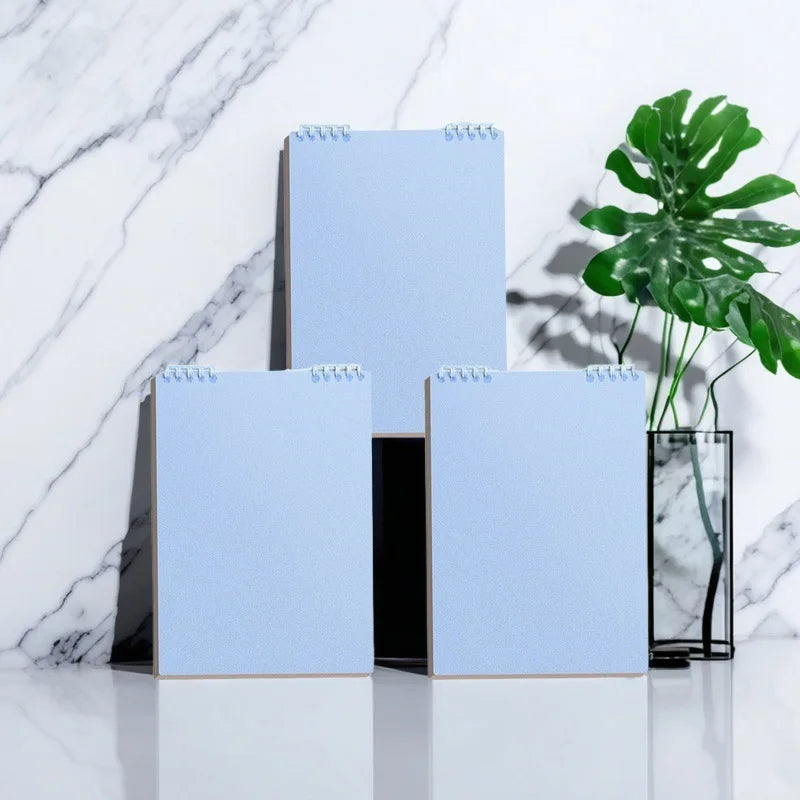 1pc Blue Plastic Ring Binder Loose Leaf Notebook with 1 Inch Rings