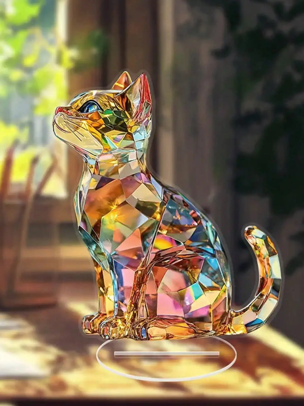 Artistic Crystal Cat Sculpture 1 Cute Home Desktop Decoration Ideal Gift for Family And Friends Suitable for Bedroom Decor