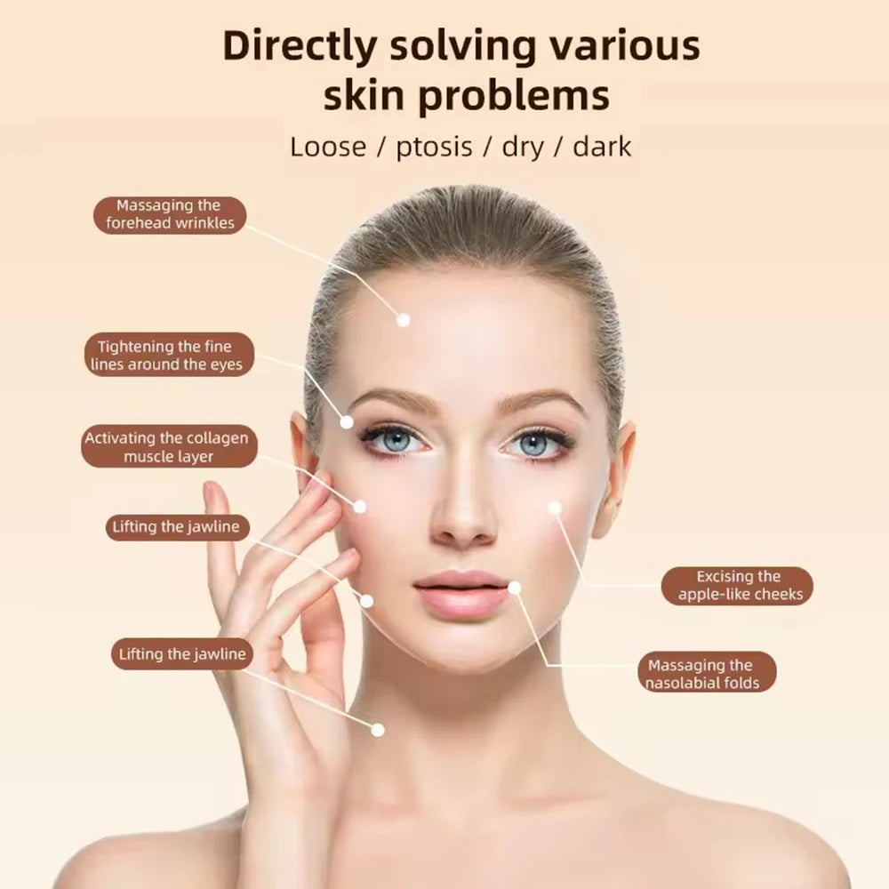 New Arrival 3D Electric 360 Rotation Roller Face Lifting Machine Heating Roller EMS Facial Vibrator Body Massager Skin Care Tool