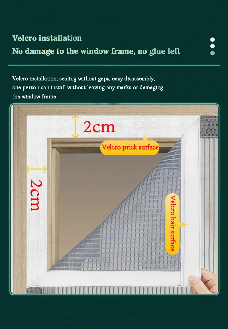 Anti cat scratch diamond mesh screen window, cat keeping seal window, no punching, self-adhesive mosquito proof pet mesh