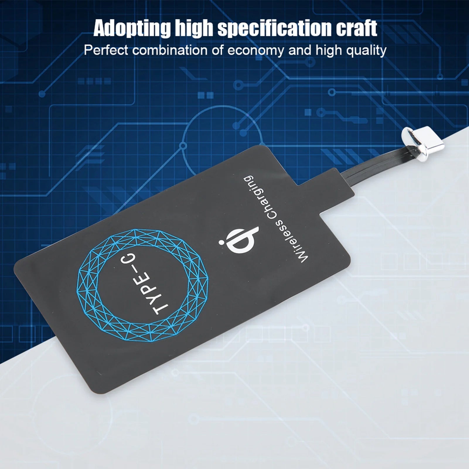 2Pcs Type C Wireless Charger Adapter Portable Charging Receiver for Type C Mobile Phone Wireless Charging Receiver