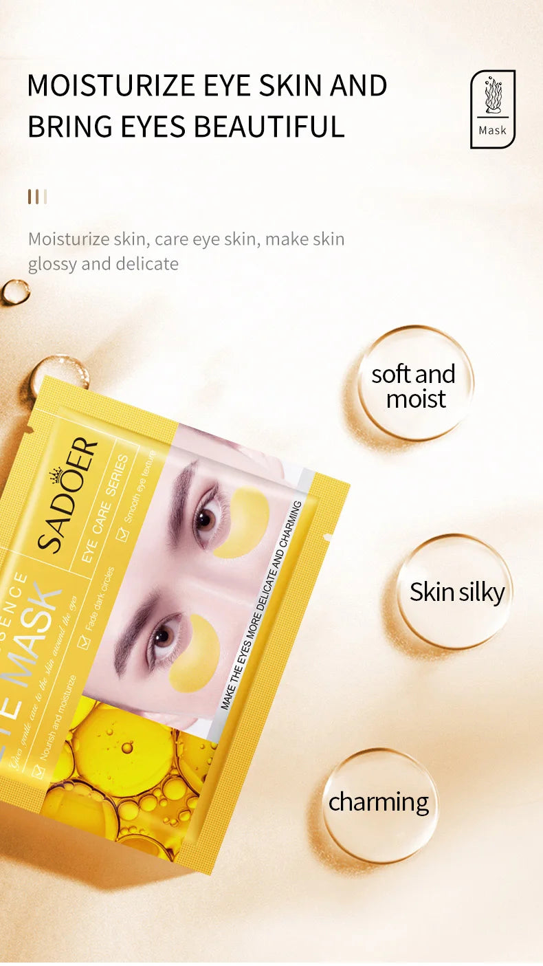 10 Pairs SADOER Crystal Collagen Eye Mask Anti Wrinkle Dark Circles Removal Eyes Bags Moisturizing Eye Patches Skin Care