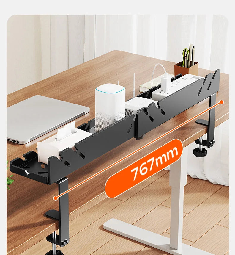 New Multi Functional Shelf Desk Under Table Hanging Metal Cable Holder Kitchen Organizer No-Drill Standing Desk Organizer