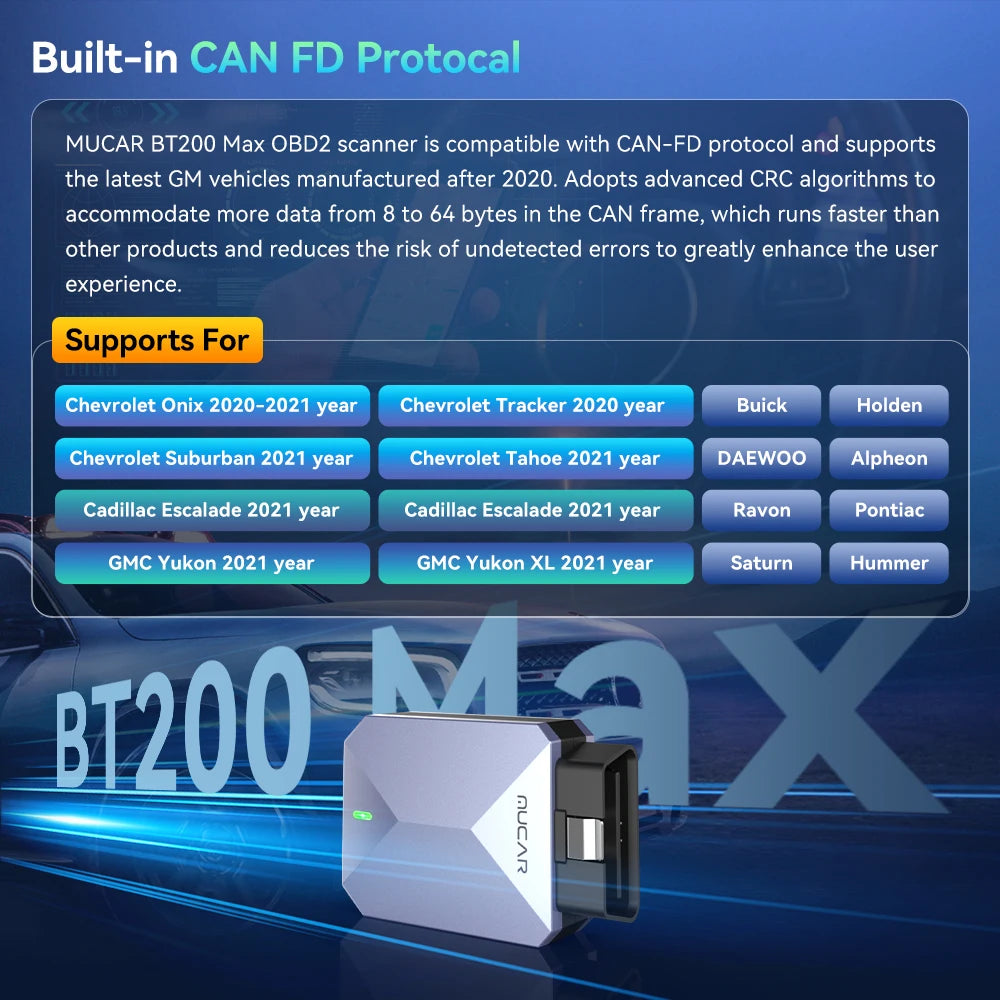 Mucar Bt200 MAX OBD2 Scanner Full System Diagnostic Tools