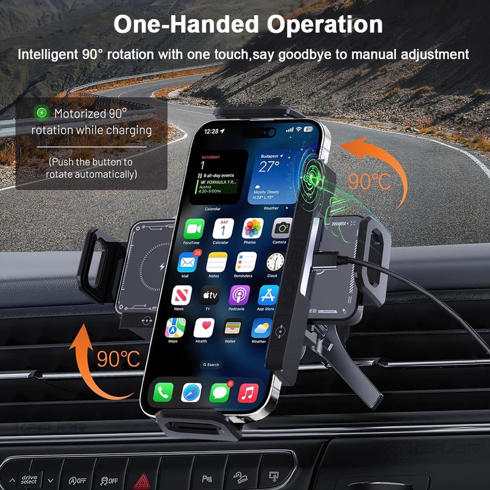 Fold Screen Car Wireless Charger For Samsung Galaxy Z Fold 6 5 4 3 2 Flip 6 5 4 3 Dual Coil Samsung Fast Charging Station
