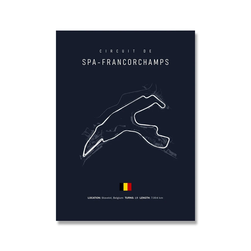 F1 Circuit Poster Inpu Island Jerez Catalonia Sepang International Circus Circuit Canvas Painting Wall Picture Artist Home Decor