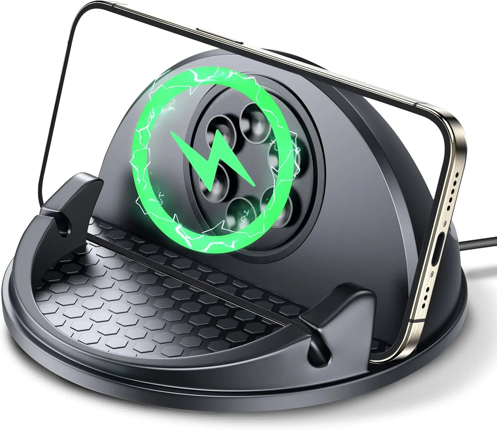 Car Phone Holder Wireless Charger Non-Slip,Mobile Phone Fast Wireless Charger for iPhone15W Wireless Car Charger Dashboard