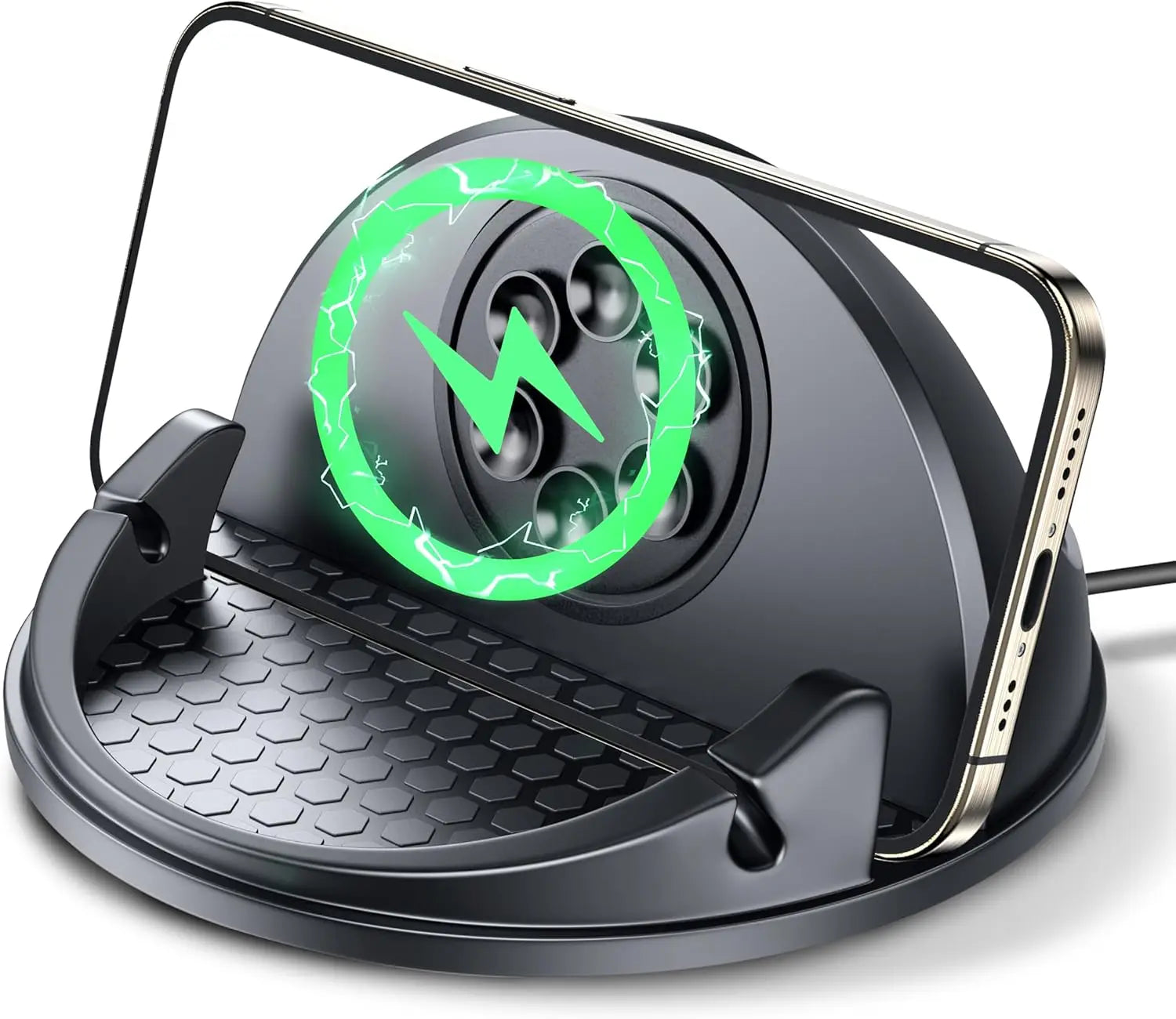Car Phone Holder Wireless Charger Non-Slip,Mobile Phone Fast Wireless Charger for iPhone15W Wireless Car Charger Dashboard