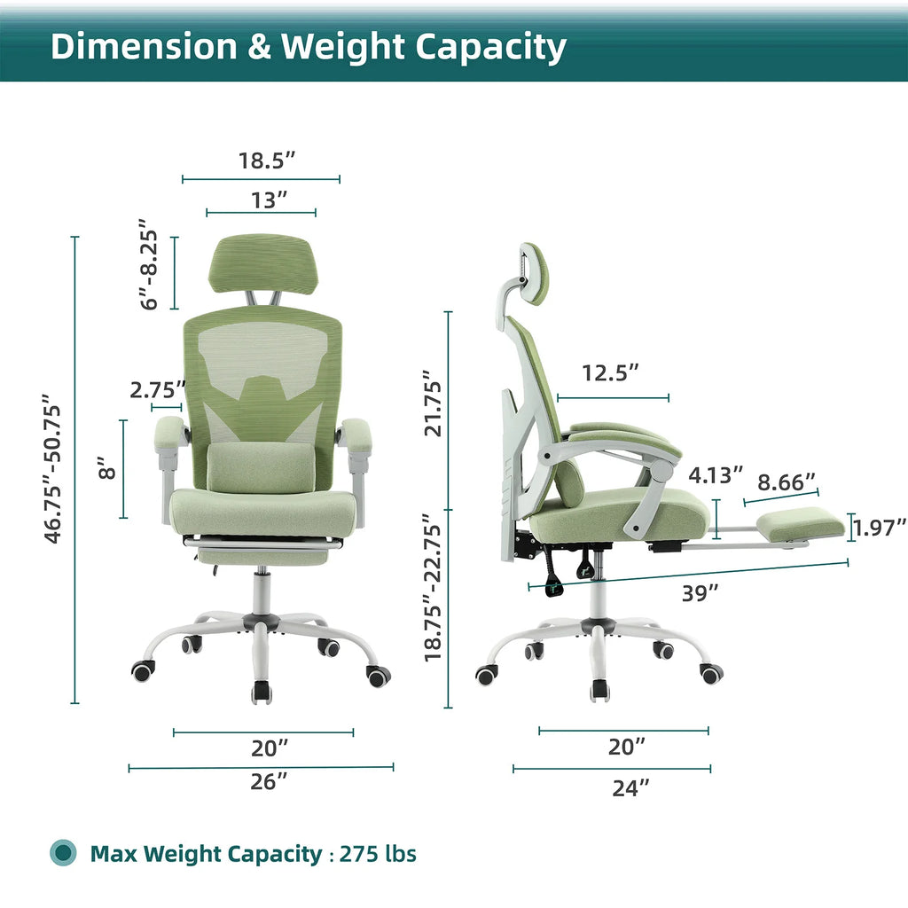 JHK Ergonomic Reclining High Back Mesh Living Room Rocking