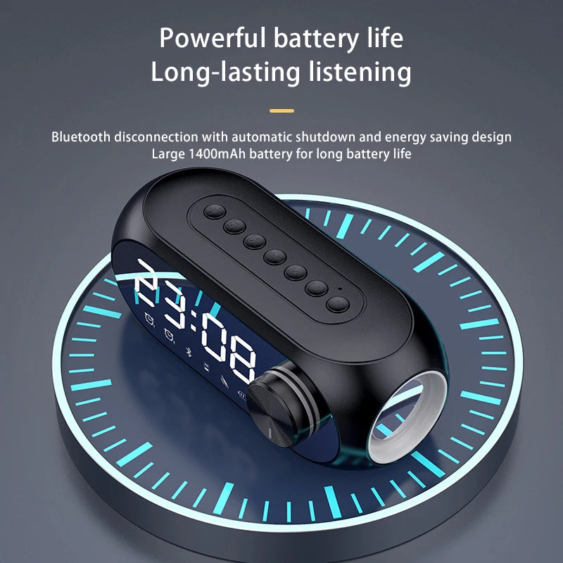 RGB Wireless Bluetooth Speaker Subwoofer Alarm Clock FM Radio Clock USB Charging Electronic Clock Home Desktop Mirror Decoration