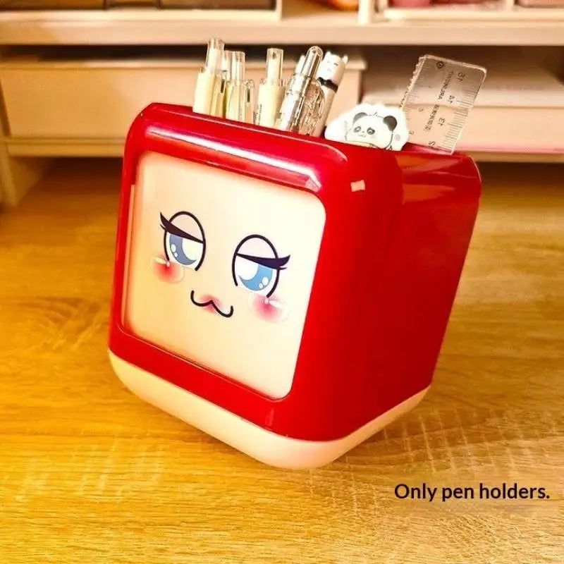 Creative Big Eyes Pencil Holder With Hook Table Stationery Storage Box Pen Holder Rack Student Children Girls Desk Organizer