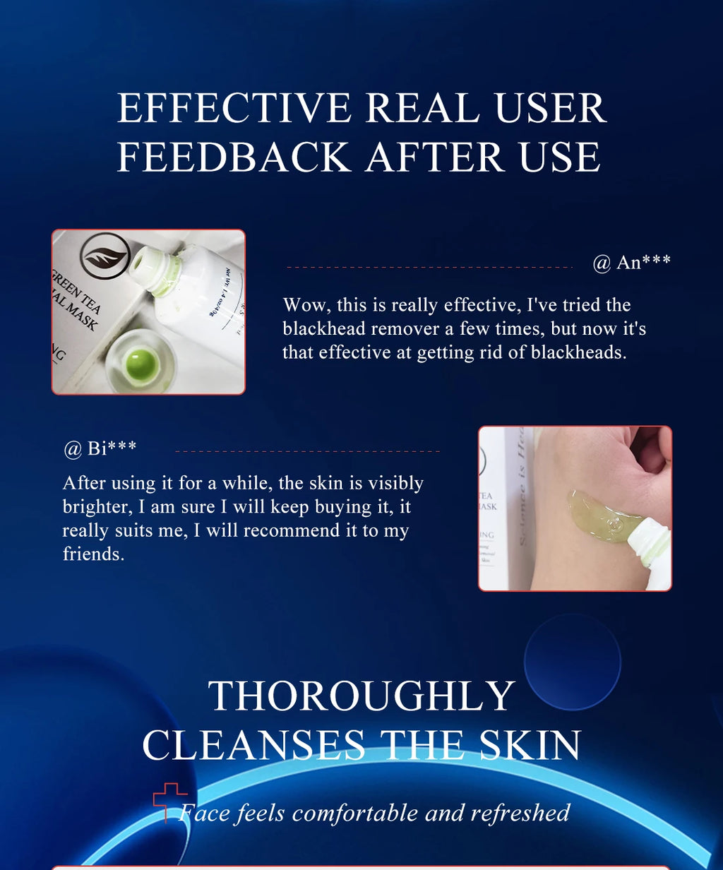 FAIR KING Green Tea Mask Blackhead Nose Oil Control Mask Deep Pore Cleansing Dirt and Blackhead Removal Skin Care Smooth 40g