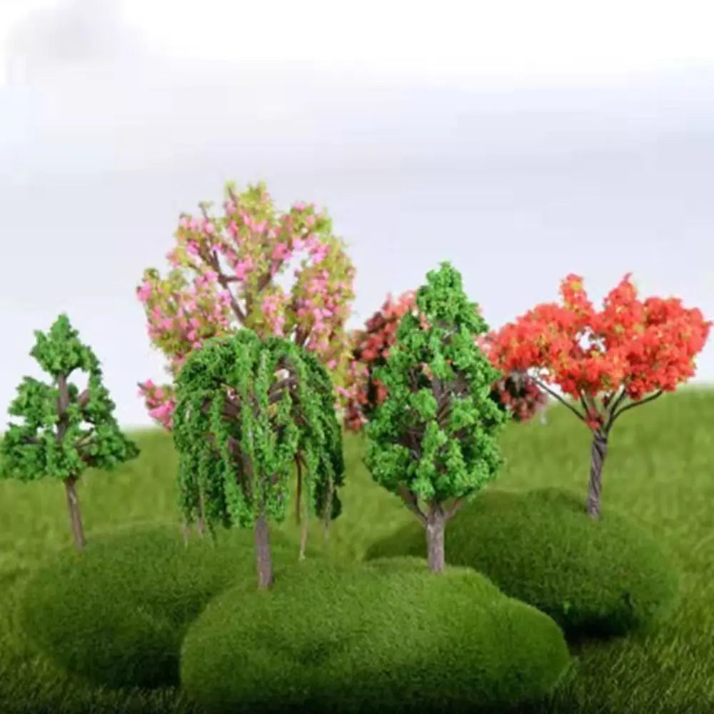 Durable Plastic Sakura Miniatures Rural Style Model Simulation Trees Landscape Vivid Micro Landscape