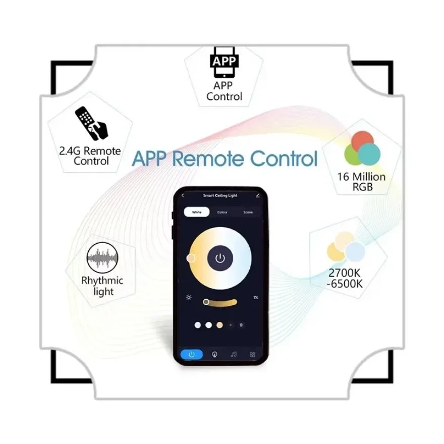 Tuya Smart Audio Ceiling Light APP Remote Control RGB Ambient Lamp Living Room Bedroom Home Decor LED Music Ceiling Lights