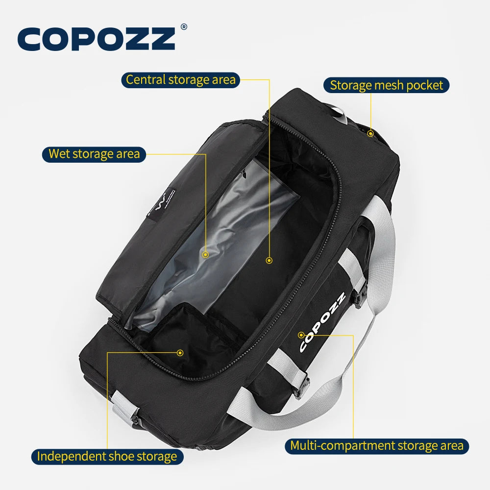 Copozz Sports Gym Bag 30L with Shoes Compartment Waterproof