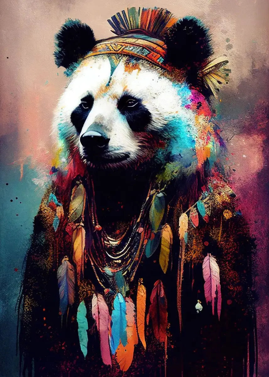 Cute Panda Blowing Bubbles Poster Graffiti Animals Art Print Canvas Painting Wall Pictures Living Room Room Home Decor Gift