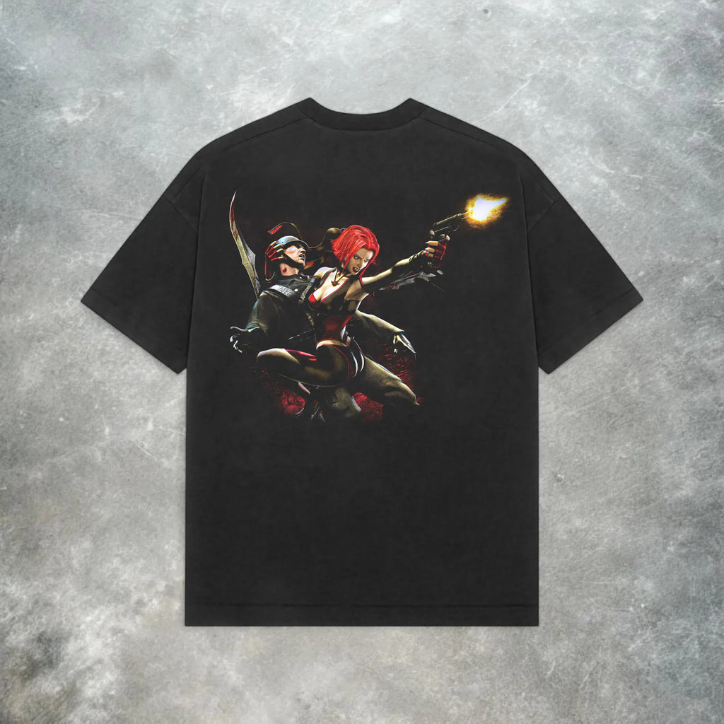 Bloodrayne PS2 T-Shirt Vintage Y2K Vampire Grunge Tee Summer Men's and Women's Loose and Breathable T-shirt Top