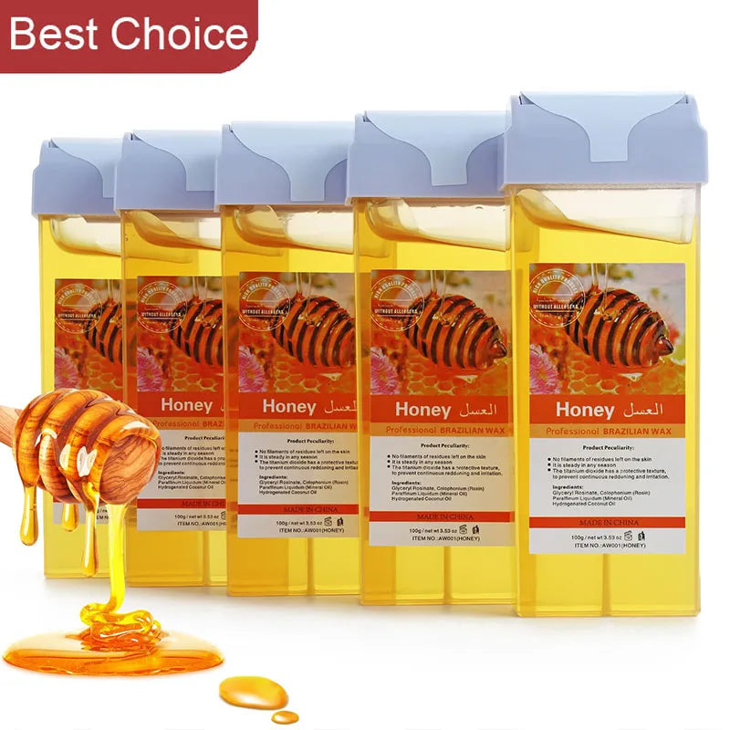 Painless Roll-On Wax Depilatory Honey & Aloe Vera Wax Cartridge