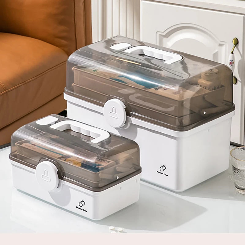 3 Layers Large Capacity Family Medicine Organizer Storage Box