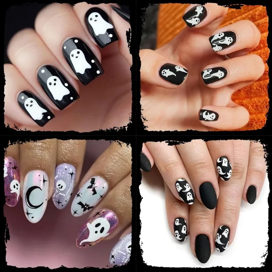 Halloween Spooky Nail Stickers Embossed Ghost Selfadhesive 5d Nail