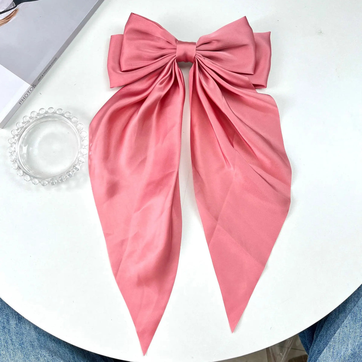 30 Solid Elegant Satin Bow Hairpin Women Girls Spring Hair Clips Headwear Ponytail Hairclips Barrettes Girls Hair Accessories