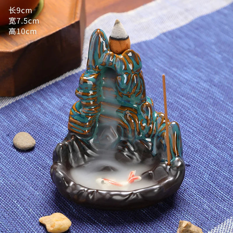 Creative Home Decor Backflow Stick Incense Burner Ceramic Censer Home Decoration Use In Home Teahouse Zen Yoga Decor Ornament