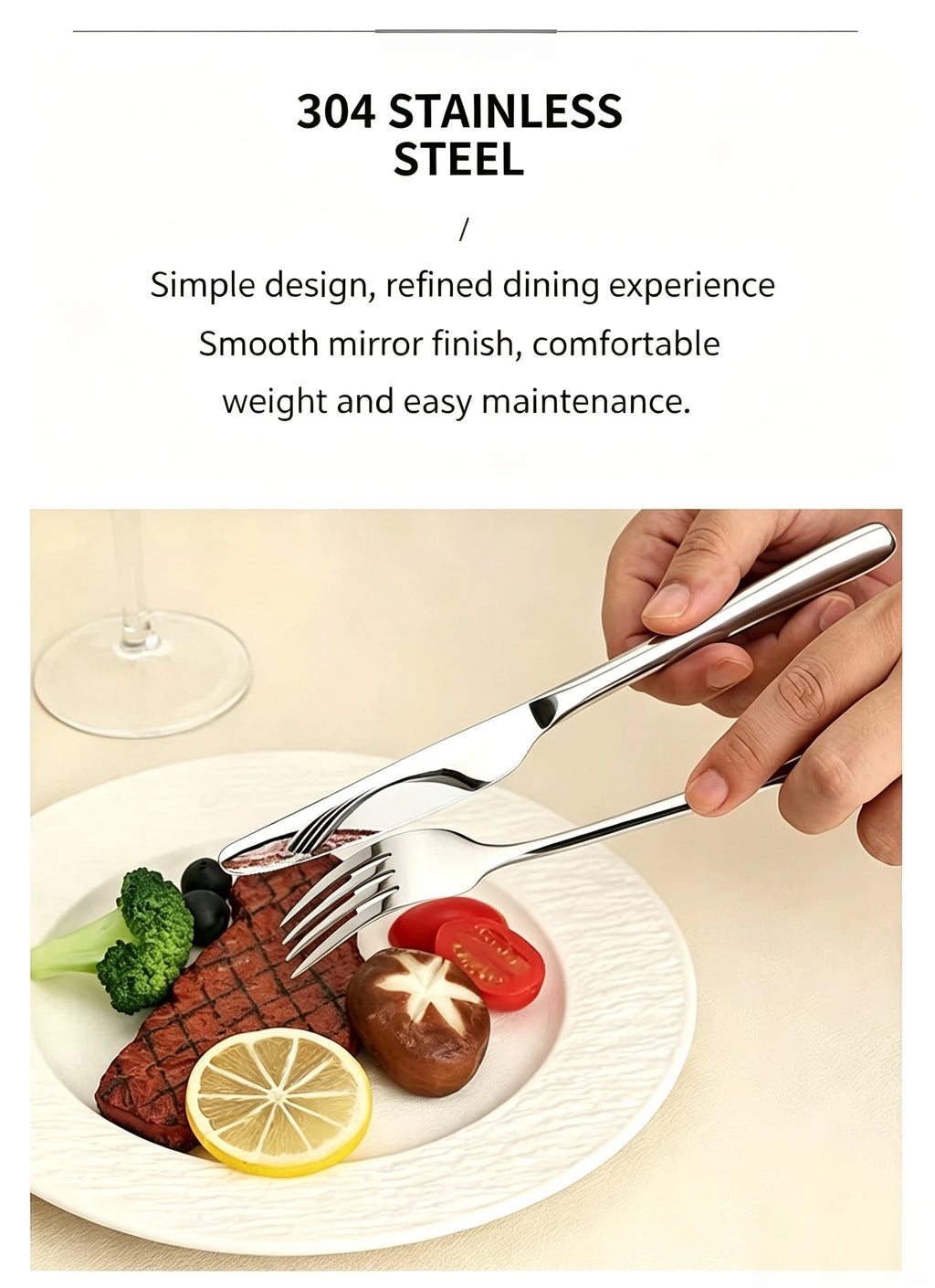 Flatware Cutlery Utensil Set Premium Stainless Steel,  for Kitchen, Home, Wedding, Party, Mirror Polished and Dishwasher Safe
