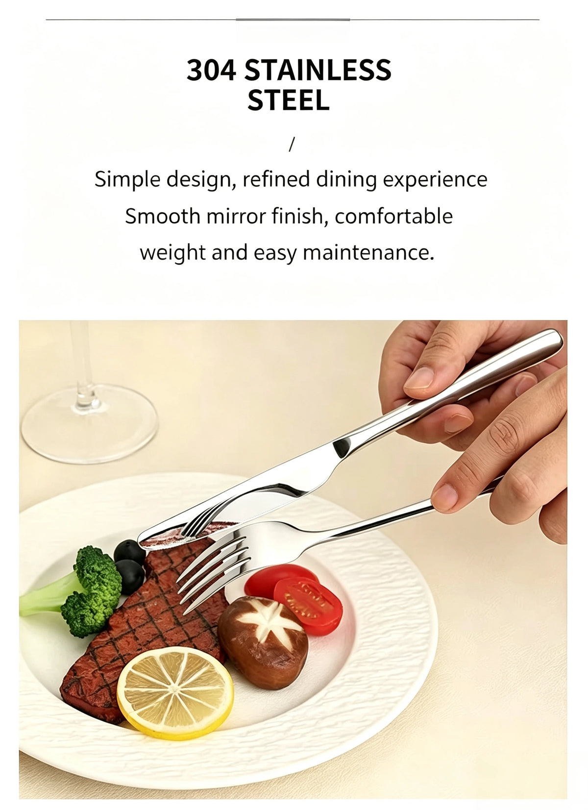 Flatware Cutlery Utensil Set Premium Stainless Steel,  for Kitchen, Home, Wedding, Party, Mirror Polished and Dishwasher Safe