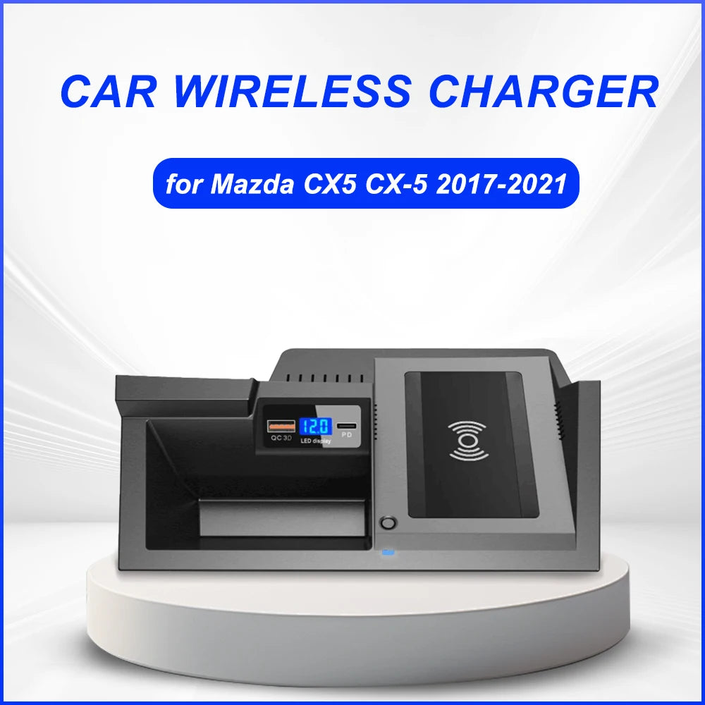 15W Car wireless charger For Mazda CX5 CX-5 2017 2018 2019 2020 2021 Charging Pad Phone Holder Mount Fast charge accessories