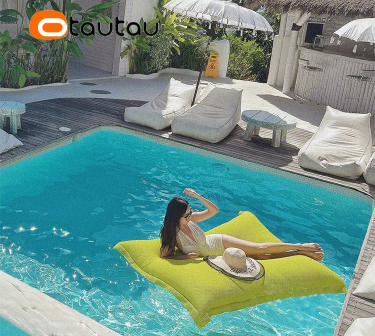 OTAUTAU Retangular Swimming Pool Floating Bean Bag Pouf Cover No Filler Waterproof Beach Pillow Sac Salon Sofa Bed Chaise Lounge