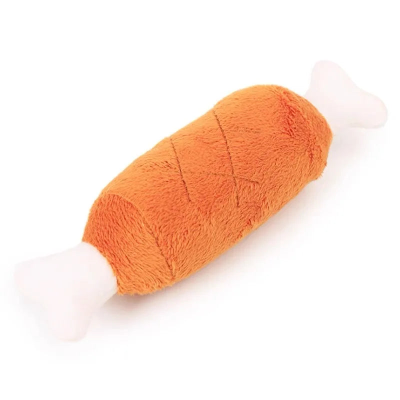 Dog Squeaky Toy Chicken Legs Bone Shape Pet Dog Plush Toy for Small Medium Large Dogs and Cats juguetes para perros