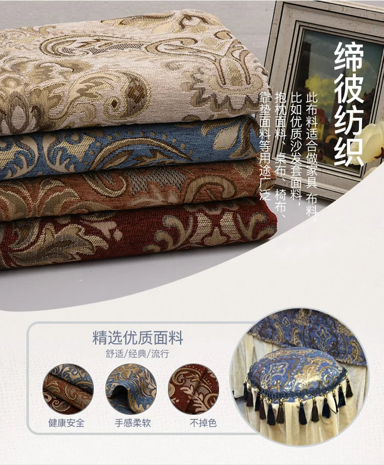 Jacquard Chenille Sofa Fabric European Style High Precision for Upholstery Home Decor Drapery Covers By Meters