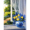 GATYZTORY Frame Painting By Numbers For Adults Coloring On Numbers Window Flower Gift Picture Drawing Paint Kit Diy Crafts