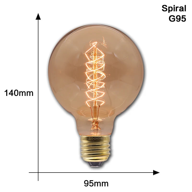 Retro Edison Light Bulb E27 40W 220V 110V Bedroom Industrial Loft Vintage Bulb For Home Decor Filament incandescent Edison Lamp