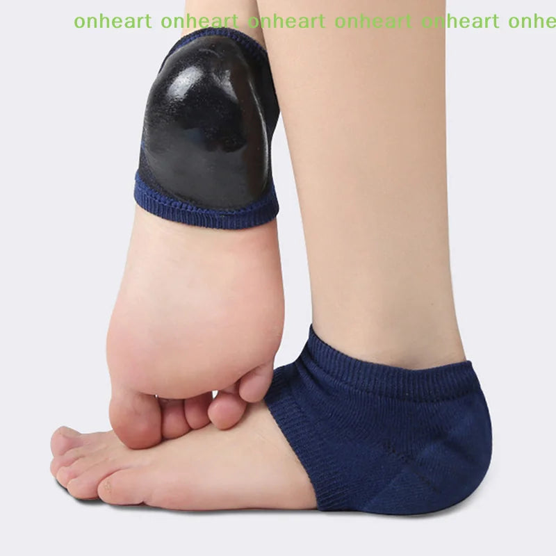 Heel Cups Plantar Fasciitis Support Feet Care Skin Repair Cushion Half-yard Socks Gel Silicone Heel Protector Sleeve Heel Pads