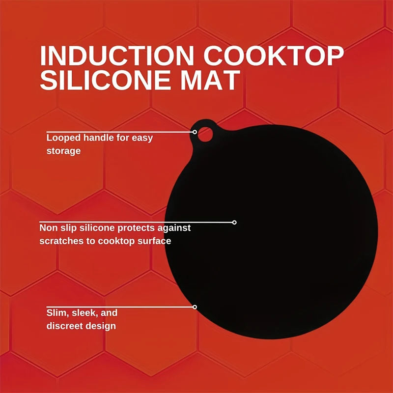 5PCS Induction Cooktop Black Protector Set Heat Resistant Electromagnetic Stove Protection Rectangular Round Mat For Kitchen Pot