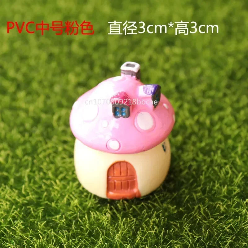 Mini Resin Moss Micro Landscape Decor Outdoor Fairy Miniature Garden Mushroom House Ornaments Handicraft Flower Pot Accessories