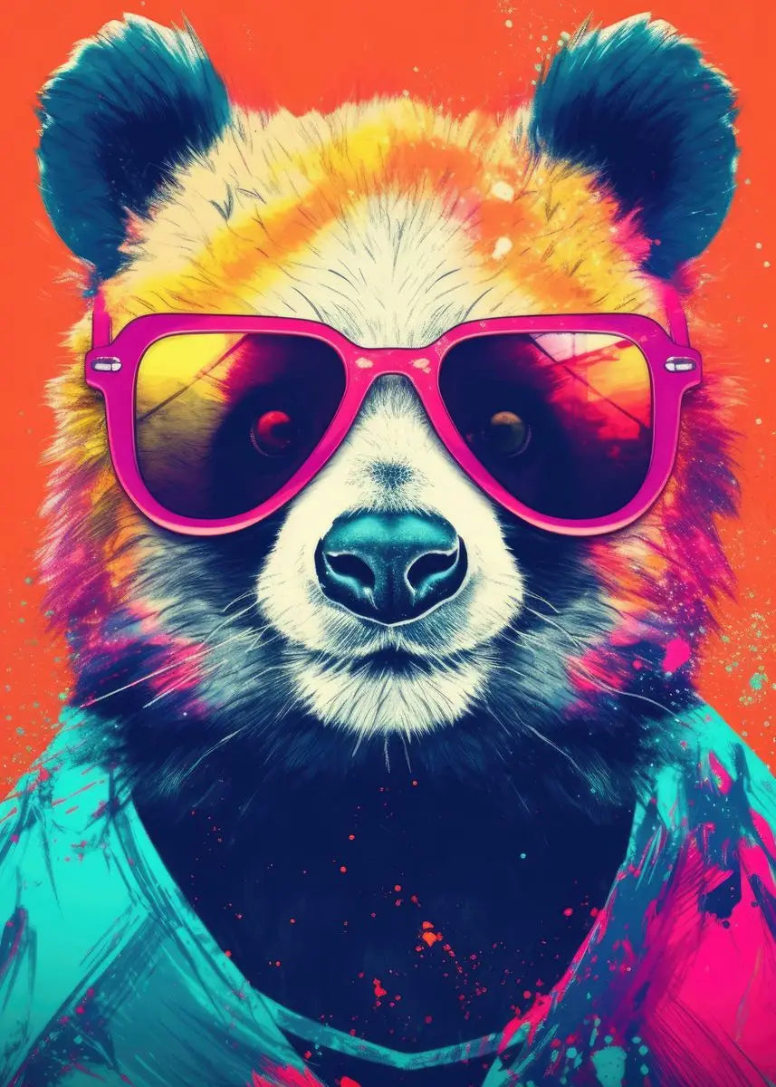 Cute Panda Blowing Bubbles Poster Graffiti Animals Art Print Canvas Painting Wall Pictures Living Room Room Home Decor Gift
