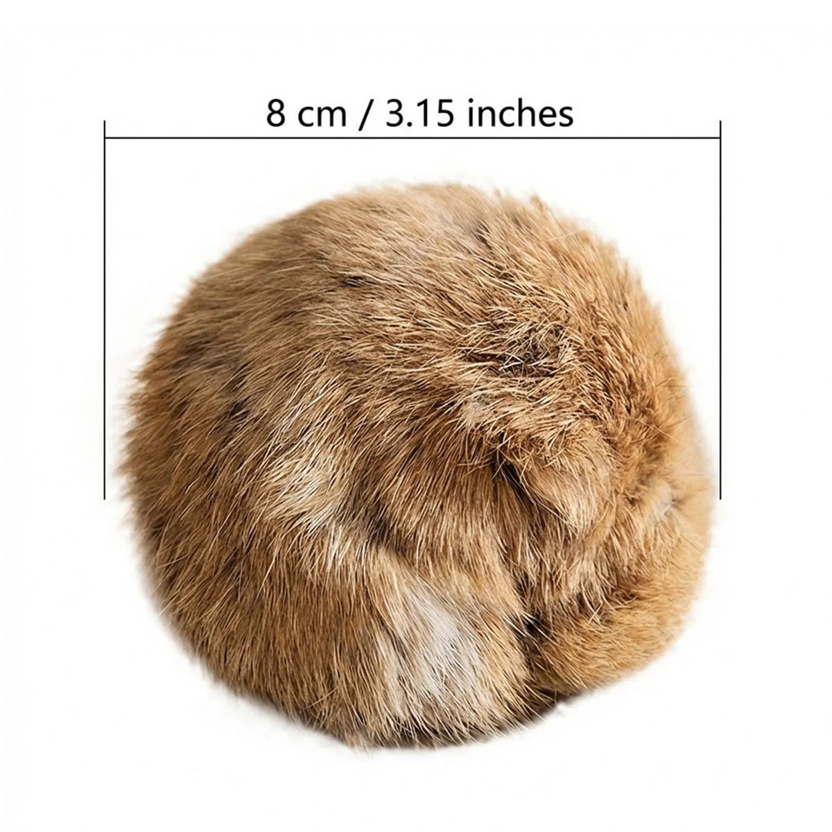 C 1/2/3/6Pcs 8cm Rabbit Fur Ball Cat Toy With
